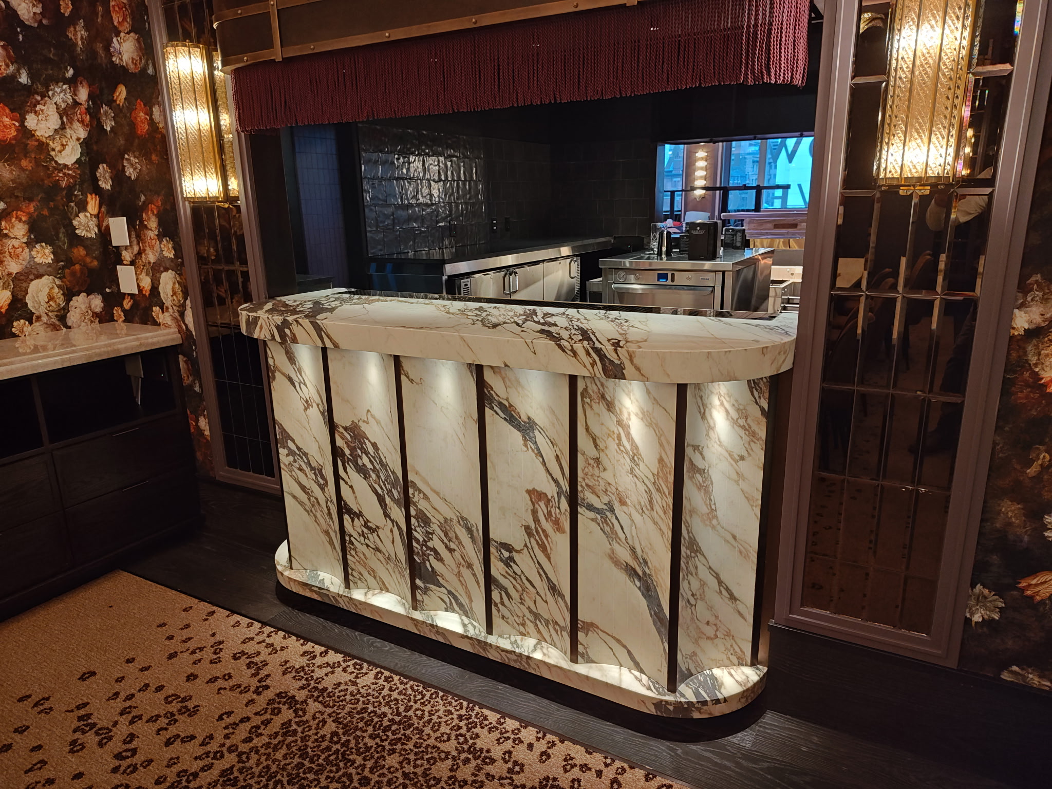 Luxury white marble island