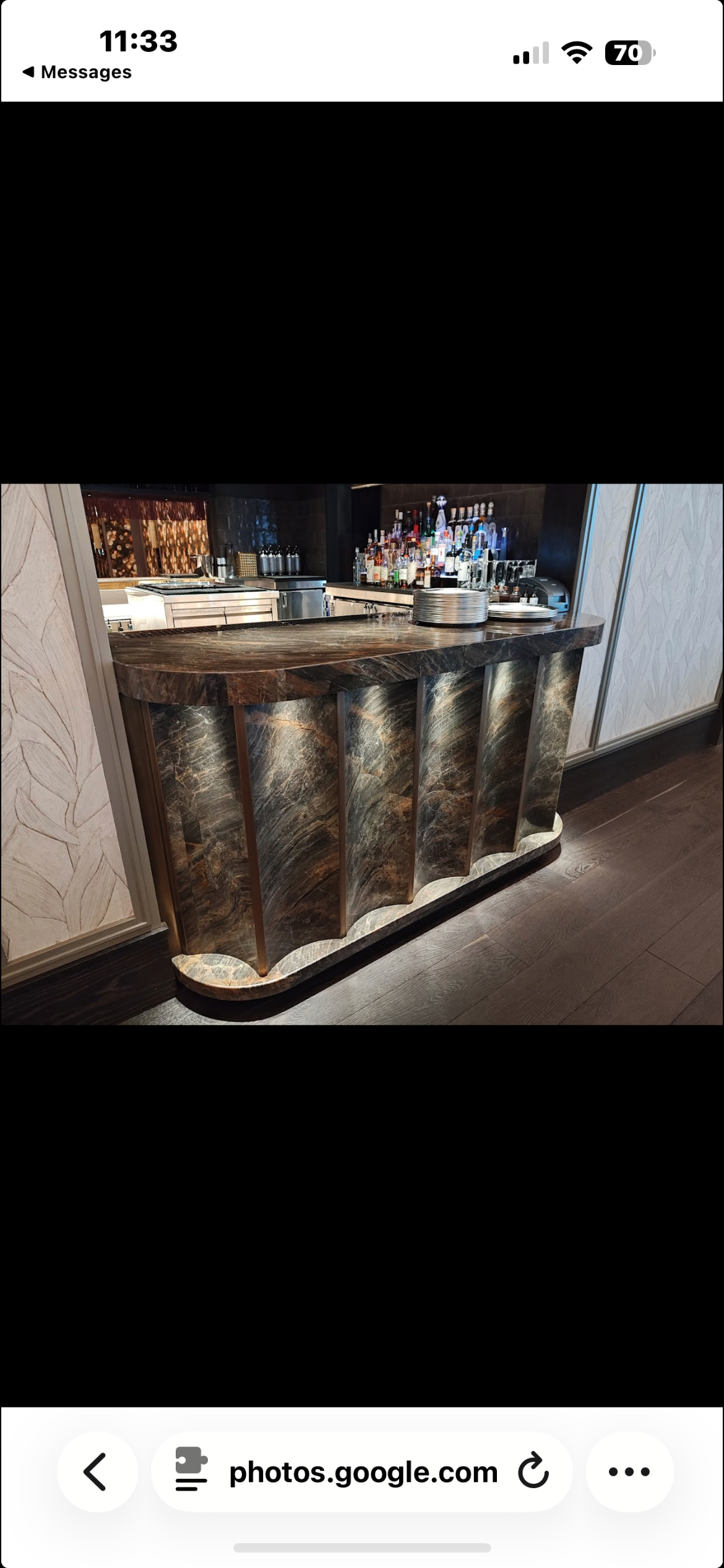Black granite vanity
