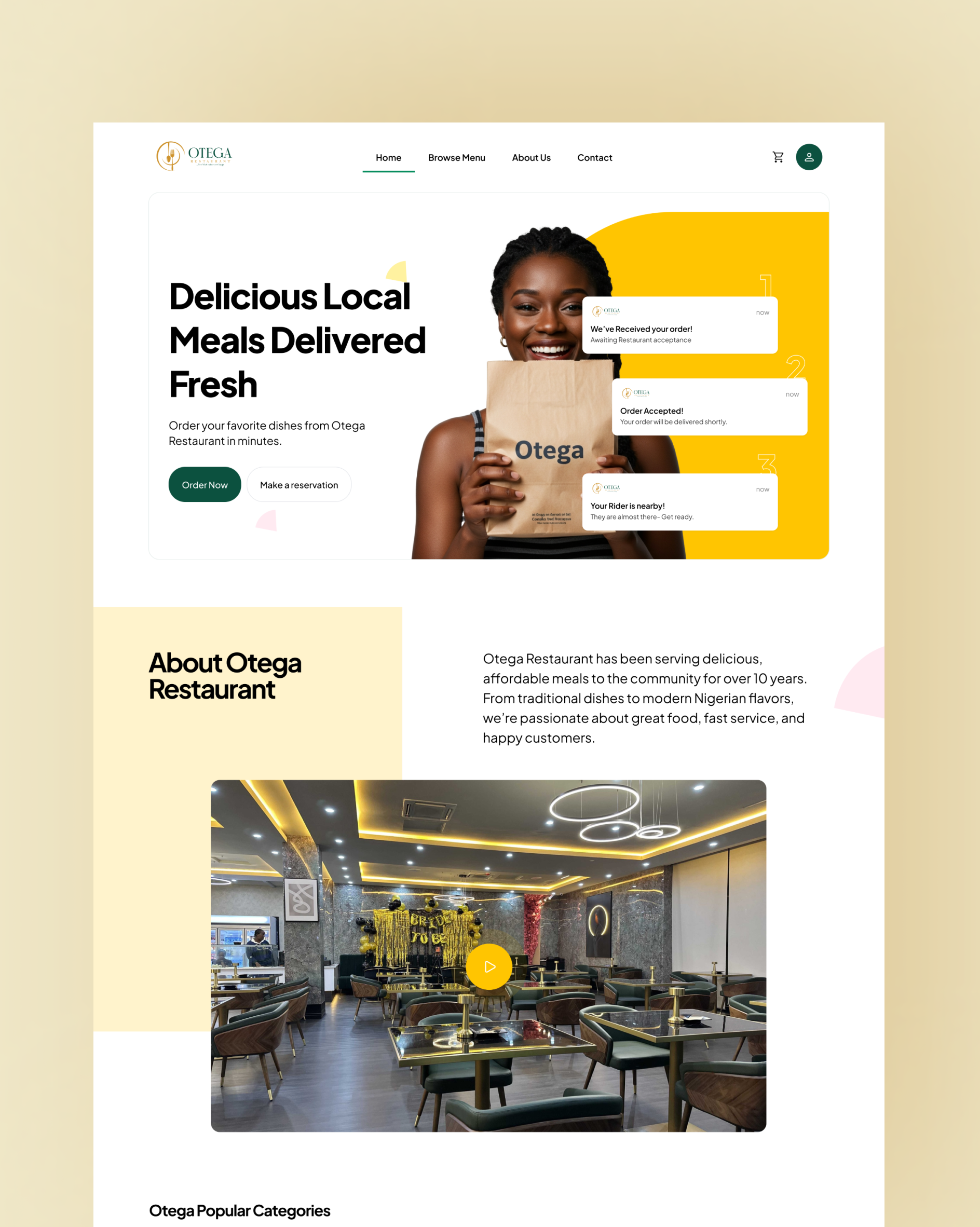 Otega Restaurant Platform Project