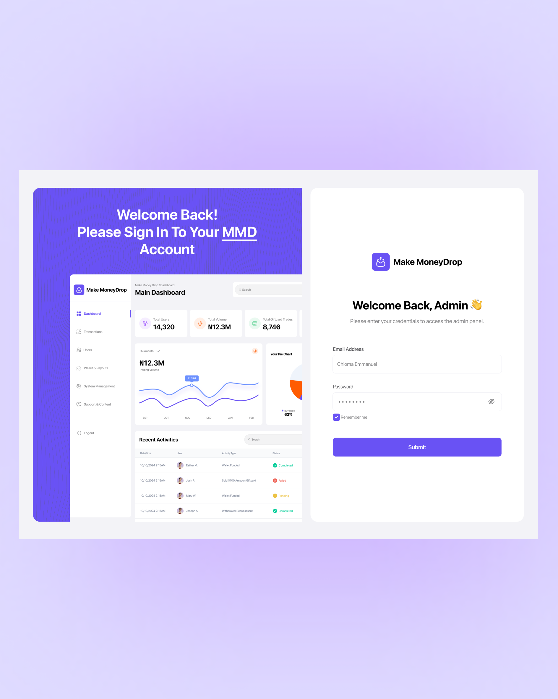 MakeMoneyDrop App Interface
